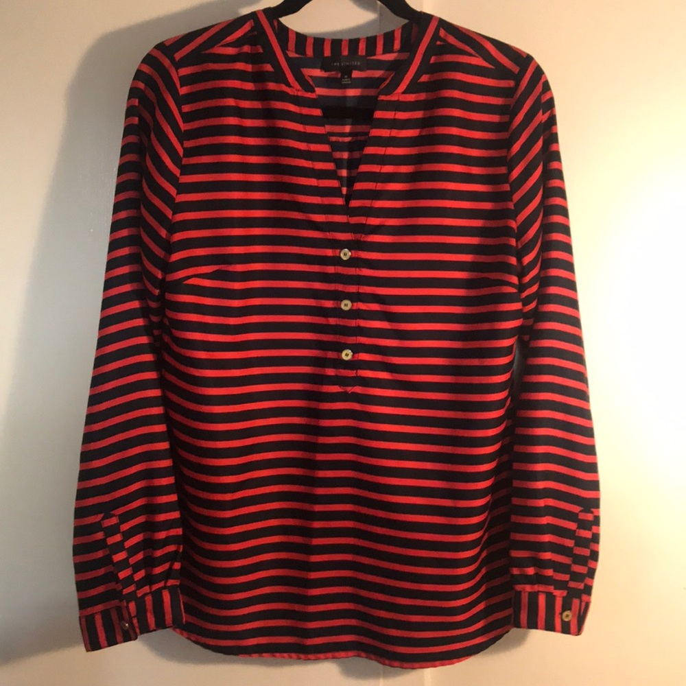 Red & Blue striped blouse